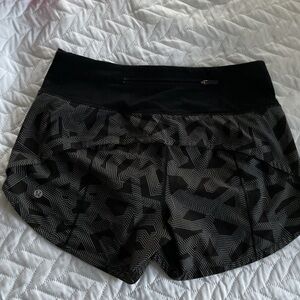 lululemon athletica Black Geometric Athletic Shorts